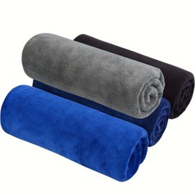 Resim Erkekler & Kadınlar için 4'lü Mikrofiber Spor Havlusu Seti - Hızlı Kuruyan, Süper Emici Spor Havlusu Seti Fitness, Yoga, Golf, Kamp için - Mükemmel Hediye Fikri, En İyi Noel, Şükran Günü için Mükemmel 