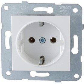 Resim Karre Topraklı Priz Beyaz Viko 