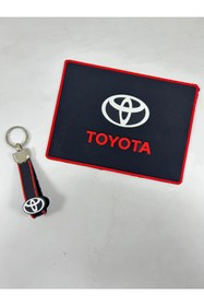 Resim TKY Tasarımı Kendin Yap Tyt Logolu Araç İçi Torpido Üstü Kaydırmaz Ped ve Anahtarlık Seti 