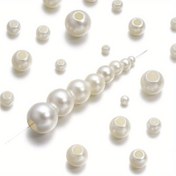 Resim 10/20/30/50/100 adet/paket 6-20mm İmitasyon İnci Bej Büyük Delikli Boncuk Fıçı Boncuk Gevşek Boncuk El Yapımı DIY Boncuk Takı Üretim Malzemeleri ve Aksesuarları 