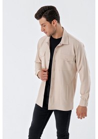 Resim Bigdart 20193 Oversize Erkek Gömlek - Krem 001 
