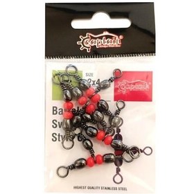 Resim Captain 5129 Üçlü Boncuklu T Fırdöndü 5 Adet Black Nikel 8x10 