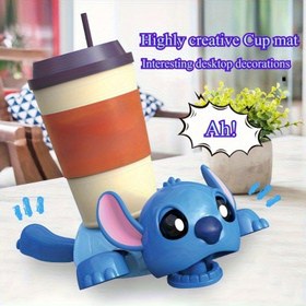 Resim Disney Stitch Eğlenceli Coaster Yıldız Bebek Stitch Isıya Dayanıklı Masaüstü Dekoratif Altlıklar, Tatiller İçin İdeal Hediye ve Masa Süsü 