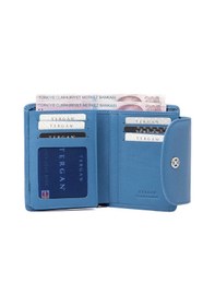 Resim Tergan Mavi Deri Kadın Cüzdan - S1cb00005714-k3a Mavi 