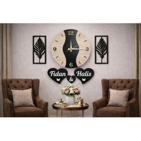 Resim Duvar Saati 40 Cm Çiçekler 30 Cm Kişiye Özel Modern No 142 Çok Renkli 