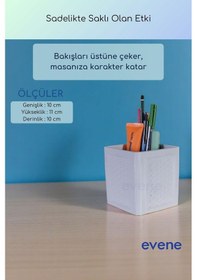 Resim Kalemlik Masa Kalemliği Organizer Kalemlik Beyaz Renk Model 86 Çok Renkli 