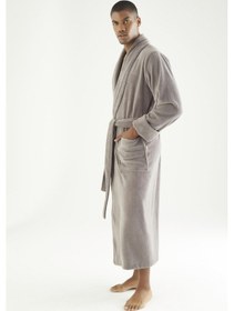 Resim Uzun Şalyaka Triga Bambu Cotton Erkek Bornoz Toupe 