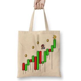 Resim Baskı Dükkanı Super Crypto World Süper Mario Bez Çanta Uzun Saplı 