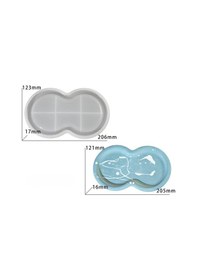 Resim Silikon Kalıp İthal İkili Yuvarlak Muhtelif Altlık Tabak Kalıp Epoksi Reçine Kalıp Hb195-0122 