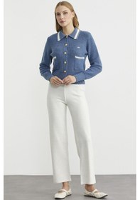 Resim Sementa Polo Yaka Düğmeli Triko Hırka - Indigo Indigo 