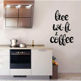Resim Ogec Worx Free Wifi And Coffee Yazılı Dekoratif Duvar özel yeni sticker, Çıkartma, Etiket 
