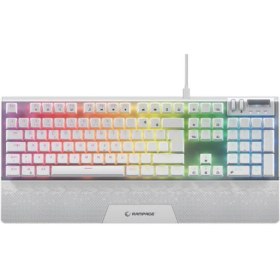 Resim Rampage Carbon Beyaz RGB Q Gaming Oyuncu Klavye Bilek Destekli Red Switch 