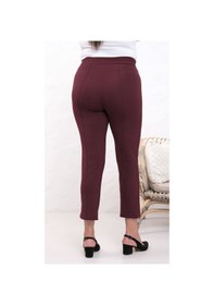 Resim Paw Garage Likralı Bordo Büyük Beden Dar Paça Pantolon, 4 Mevsim, Vücudu Toplayan Pantolon Bordo 