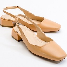 Resim Luvishoes State Koyu Bej Cilt Kadın Topuklu Ayakkabı Koyu Bej 