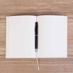 Resim Ay Yıldız Bayrak Logo Krem Çizgisiz Kanvas Defter - Krem 