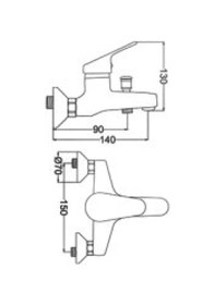 Resim Gms Mix Banyo Duş Bataryası Bmk018 Krom 
