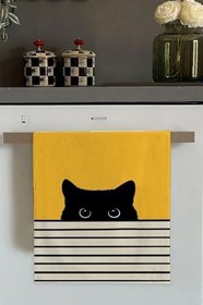Resim Sarı Kedili Fırın Mutfak Havlusu 30X50Cm 