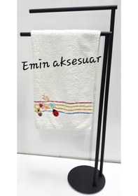 Resim Lüx İkili Ayaklı Havluluk Mat Siyah 