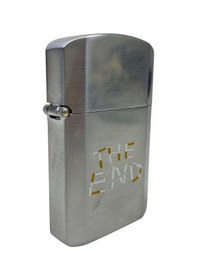 Resim Lotus The End Yazı Baskılı Benzinli Metal Çakmak Gümüş Gri 309138 