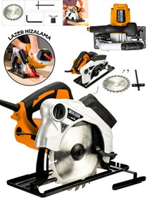 Resim Graizer Powerforge Profesyonel Elektrikli Sunta Kesme Makinası Daire Testere-Turuncu 