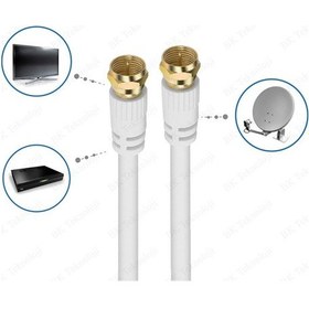 Resim F Konnektörlü 5 Metre RG6/U Coaxial Hazır Uydu Anten Kablosu 