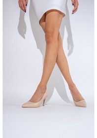 Resim Modabuymus Ten Mat Stiletto Topuklu Kadın Ayakkabı - Anger 