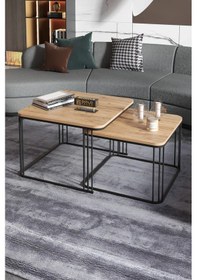 Resim Uslucan Alışveriş Orta Sehpa İkili Alize Atlantik Çam Çok Renkli 