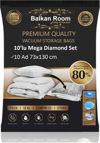 Resim Balkan Room Vakum Hurcu 10'lu Mega Diamond Set Vakumlu Hurç Vakumlu Poşet 