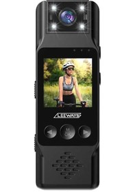 Resim 4k 1080p Hd Mini Vücut-yaka Kamerası Aksiyon Kamerası Siyah 