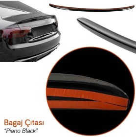 Resim Oto H.İ.T. Honda Civic Fd6 Bagaj Üstü Spoiler Piano Black 