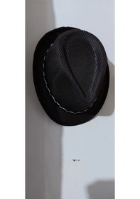 Resim Reva Çocuk Fötr Şapkası - 23 Nisan Şapka - Çocuk Şapkası - Michael Jackson Fötr Şapka Şeritli Siyah 