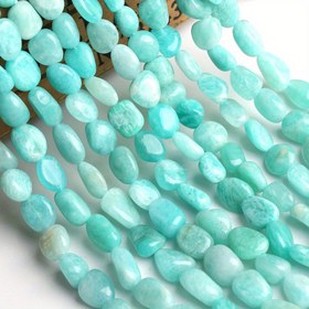 Resim 35 adet 8-10mm Doğal Amazonite Düzensiz Taş Boncukları, Moda Gevşek Mesafe Boncukları, DIY Zarif Bilezikler, Kolyeler, Küpeler için Uygun, Takı Yapımı Malzemeleri, Kadınlar için Hediyeler 
