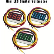 Resim 1 adet mevcut Mini LED Dijital Voltmetre DC 4-30V 0.71 cm 3 Tel DC 0-100V Voltaj Ölçer Göstergesi LED Ekran 