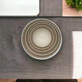 Resim Melkan Home Yuvarlak Kase 5'li Set Krem Renk 5 Parça Salata Kasesi & Karıştırma Kasesi Seti 