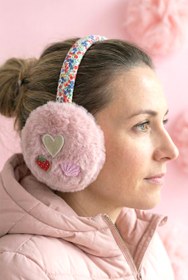 Resim Liberty Kumaş Detaylı Kürk Pompom Kulaklık - Yumuşacık Peluş 