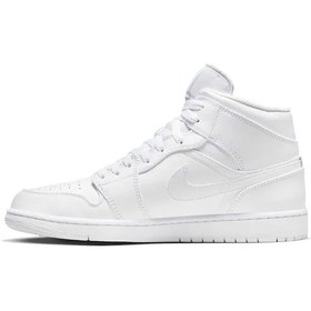 Resim Nike Air Jordan 1 Mid Shoes - White - 554724-136 