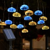 Resim AMILL Güneş Enerjili Gökkuşağı Gradyanli Denizanası Işıklar - 4 LED, Akıllı Işık Kontrolü, IP44 Yüksek Kalite, Sokak, Bahçe ve Otel Dekoru için Dış Mekan Asma Işıkları, Mavi & Sarı Yarı Saydam Tasarım, Kolay Yer Montajı, Bahçe Aydınlatması, Denizanası Tasarımı, Güneş Enerjisine Verimli 