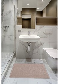 Resim Mira Home Ayak İzli Banyo Havlusu % 100 Pamuk Yumuşak Ayak Havlusu 50x70 Cm Kahve Kahverengi 