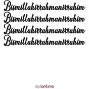Resim Dijitonline Besmele Sticker, Bismillahirrahmanirrahim, 4 Adet Besmele 