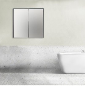 Resim Aras Aynalı Üst Dolap Antrasit/Atlantik Çam 65X75X15 Cm Antrasit - Atlantik Çam 