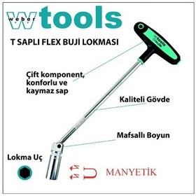 Resim Weber Tools T Saplı Flex Buji Lokmaları 16 x 280 MM 