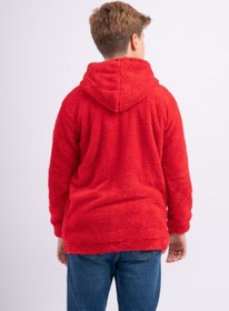 Resim Sweet's Collection Unisex Kız Erkek Genç Çocuk Polar Welsoft Peluş Cepli Kapüşonlu Ceket 