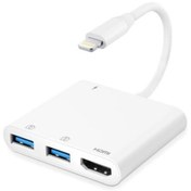 Resim iPhone Lightning 1080p 2 Usb 3.0 PD Dijital Av Otg Şarj Adaptör Adınıza Faturalı - Aynı Gün Kargo