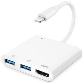 Resim iPhone Lightning 1080p 2 Usb 3.0 PD Dijital Av Otg Şarj Adaptör Adınıza Faturalı - Aynı Gün Kargo