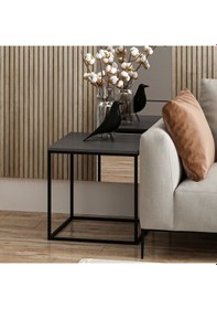 Resim Başak Metal Ayaklı Yan Sehpa - Antrasit 