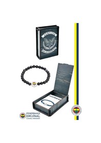 Resim Fenerbahçe Lisanslı Fb Akik 6mm Doğaltaş Bileklik Hediyelik Ahşap Kutulu 