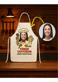 Resim Kişiye Özel Karikatür Fotoğraflı Mutfak Önlüğü Terapi Pahalı Krem 