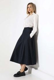 Resim Pulli Collection Desenli Midi Kloş Etek 
