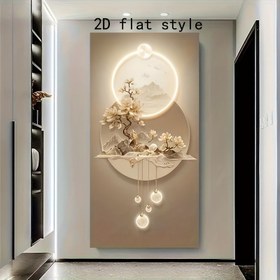 Resim 1 Adet Çerçevesiz Tuval Duvar Sanatı - Modern Minimalist Çiçekli Dağ Manzarası ve Asılı Küreler, Yüksek Kaliteli Baskı Tuval, Oturma Odası, Yatak Odası, Ev Ofisi, Mutfak & Yemek Odası Dekoru, Tuval Sanat Eseri, Şık Tasarım, Dayanıklı Baskı, Dekoratif Tablo, İç Mekan Tasarımcılar için 