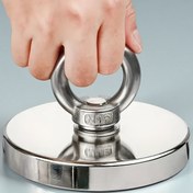 Resim 1 adet 408.23KG Neodimyum Mıknatıs Göz Cıvatası ile - Ağır Hizmet Tipi Metal saç tokası, 20-60mm Yuvarlak, Nehir Kurtarma, Kapı Montajı için Dayanıklı Manyetik Balıkçılık Mıknatısı, Noel Cadılar Bayramı Paskalya Hediyeleri için İdeal, Manyetik Balıkçılık Aracı, Çağdaş Tarz, Sağlam İnşaat 